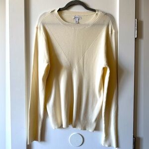 Nine West Beige Knit Lightweight Long Sleeve Pullover Sweater Rayon Size XL